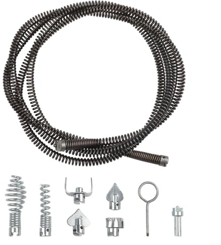Pipe Cleaning Spiral 3 Meter for Electric Pipe Cleaning Machine, High Strength Steel Drain Snake with Flexible Auger Design, Compatible with C Cutter Olive Cutter, 12 mm Diameter,(A)