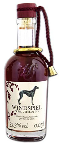 Windspiel Premium Sloe Gin 33,3% vol. 0,05 Liter – Manufaktur Miniatur Gin mit handverlesenen Schlehen aus der Eifel