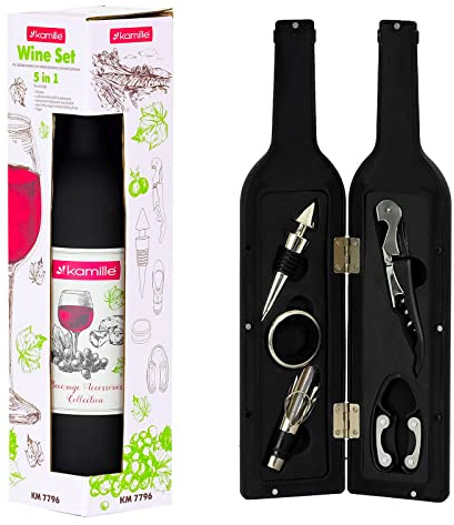 Vintillbehör 5 delar Korkskruv vinset vinöppnare design vin presentset vintillbehör gåva vinpip servitörskniv