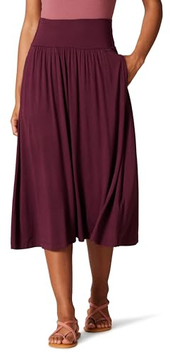 Amazon Essentials Falda Midi de Punto con Tirantes Mujer, Burdeos, L