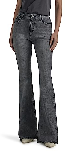 Lee Legendary Mid Rise Flare Jean Jeans, Blurred Darks, 8 US para Mujer