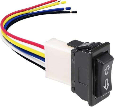 Gebildet Interruttore finestrino universale a 5 pin Interruttore a bilanciere principale controllo auto con interruttore e cablaggio Interruttore momentaneo sollevatore in vetro DC 12V