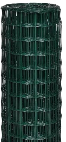 Rotolo Rete Metallica Antiruggine Per Recinzione Lunghezza 25 Metri Varie Altezze Acciaio Zincato Rivestito Pvc Recinzioni Giardino Terrazzo Pollaio Animali Ringhiere Cancelli Gabbie - 1.8x25Mt