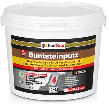 Isolbau BP60 Enduit de peinture pour extérieur et intérieur (blanc, sable/jaune) 10 kg – Enduit mosaïque résistant au gel, imperméable et résistant aux chocs