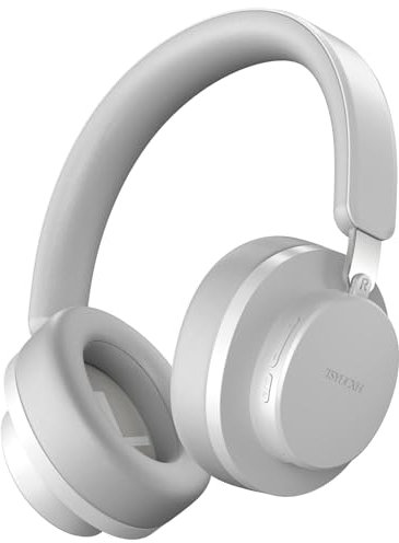 TSYUCXH Casque supra-auriculaire Bluetooth sans fil avec suppression du bruit, casque supra-auriculaire supra-auriculaire, 65 heures d'autonomie, appels clairs, confortable pour les voyages (gris)