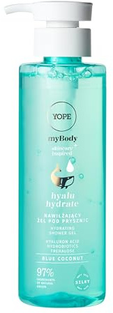 YOPE MOISTURIZING SHOWER GEL| FOR DRY SKIN | HYALURONIC ACID | 97% INGREDIENTS OF NATURAL ORIGIN | VEGAN | SCENT BLUE COCONUT | 300ml