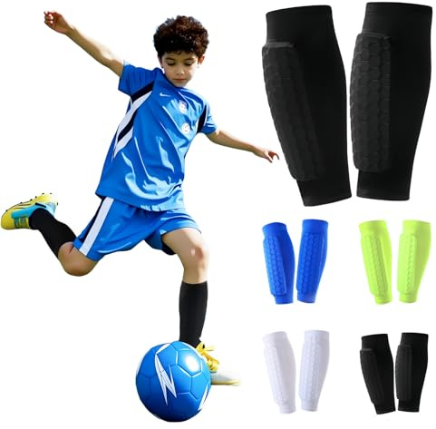 Shyllin 1 Paio di Parastinchi Bambino Calcio, Traspiranti e Antishock per Ragazzi e Ragazze, Ideali per Calcio, Basket, Ciclismo, Escursionismo (nero, XS)