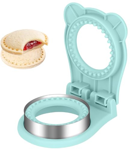 TACGEA Uncrustable Sandwich Cutter Maker – Sandwich Sealer and Cutter for Lunchbox and Breakfast, Circle Shape, Light Blue