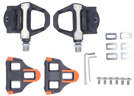 Pédales de vélo avec système de clic, aérodynamique, autobloquant, avec crampons, compatibles avec SPD, nylon léger, haute stabilité, pour un cyclisme efficace