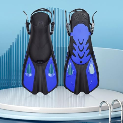 Yhenlovtt Divin - Aletas para entrenamiento y entrenamiento para adultos, aletas portátiles profesionales de silicona para esnórquel, diseño modificable (azul)