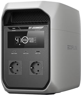 EF ECOFLOW DELTA 3 Classic Portable Power Station, 1024Wh LiFePO4 Battery, 1800W AC Output (3600W Surge), 100W USB-C, 1-Hour Fast Charging, Solar Generator for Camping, RV, Home Backup