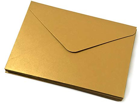 10 Stk. BRIEFUMSCHLÄGE matt gold/Briefkuvert/Kuvert/Format C5 (23 x 16 cm) aus stabilem Feinstkarton (450 g/m2) / Kuvert/Briefkuvert/Briefumschlag