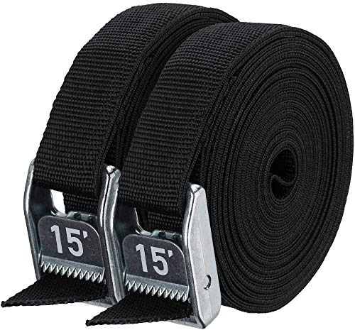NRS 1 HD Tie-Down Straps 15' Pair Stealth Black
