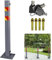 XMTECH 1x Barrière de Parking Rabattable, Poteau de stationnement y compris 3 clés