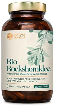 Bio Bockshornkleekapseln - 180 Kapseln hochdosiert / 2600 mg hochwertiges Bio Bockshornklee Samenpulver pro Tagesdosis/Vegan, Zertifiziert & Nachhaltig im Glas