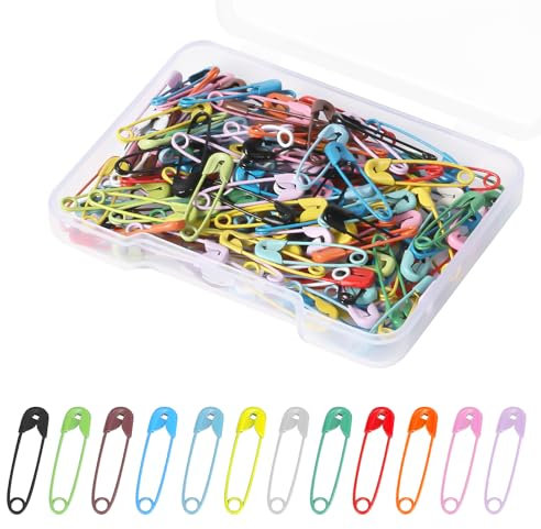 500 Stück Sicherheitsnadeln Klein, 19mm Mini Sicherheitsnadeln für Kleidung Metall Sicherheitsnadel für Kleidung Nähen Basteln Schmuckherstellung (Bunt)