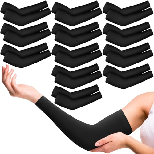 Panitay 12 Pairs Black Eczema Sleeve for Adult Eczema Psoriasis Arm Leg Sleeve for Women Men UV Protection for Itch Relief Sports