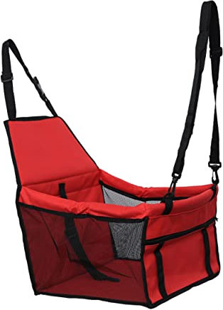 BESPORTBLE Portable Hundeautositz Für Reisen Verstellbare Hundetransporttasche Mit Für Kleine Und Mittelgroße Hunde Rot