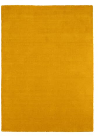 carpetfine handgefertigter Wollteppich Gabbeh Lola Gelb 60x90 cm Weich, Hochwertig, Zeitlos | Reine Schurwolle für Gemütlichkeit & Eleganz im Wohn- und Schlafzimmer