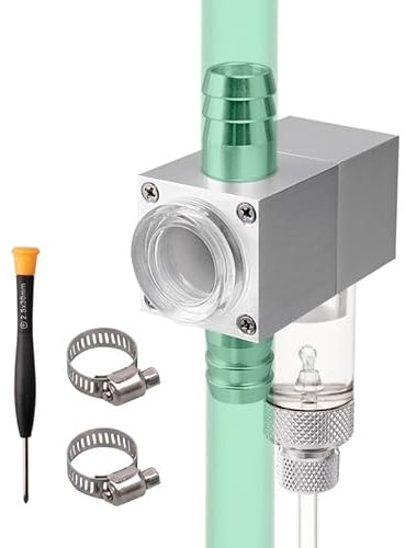 Generisch CO2 Inline Diffusor aus Edelstahl, 12/16 oder 16/22mm, mit 2 Schlauchschellen, für Aquarium (16/22mm)