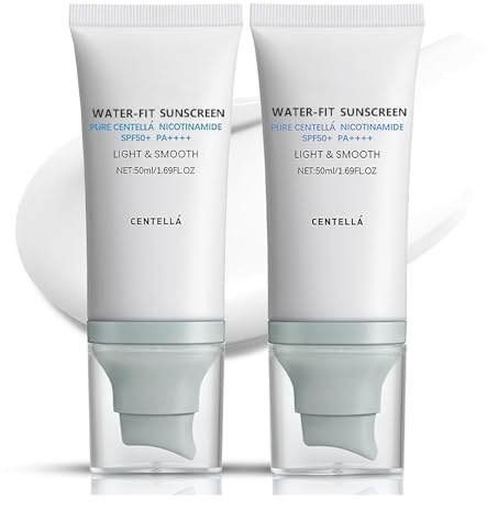 2Pcs Centella Sunscreen SPF 50, Lightweight Hyaluronic Acid Centella Asiatica Moisturizing Sunscreen, Face Sun Screen Long-Lasting Protection, Centella Madagascar Moisture Cream(1.69 fl.oz, 50ml)*2