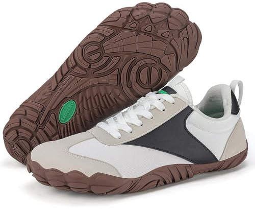 SAGUARO Zapatillas Barefoot Mujer Ligera Zapatos Minimalistas Hombre Transpirable Sneakers Barefoot Antideslizante Calzado Descalzos Interior Exterior, Blanco, 43