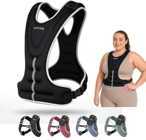 SAKAE AirFlow X Weighted Vest with Side Closure, 3.6 kg (8 lb), Jet Black