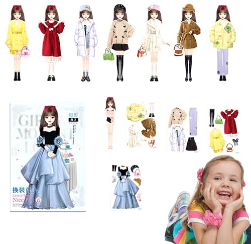 Princess Sticker Book - Dress Up Dolls | Sticker Storybook About Fairies, Unicorns, And Forests For Kids, Suitable For Girls, Christmas, Stickers-Activity, Educational Toy