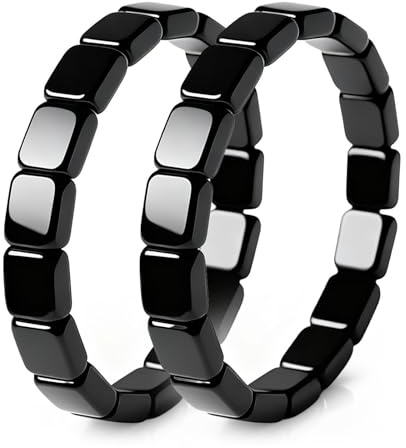 LuminaVerde Armband av Hematit, Hematitarmband För Män Magnetarmband Mäns Armband av Obsidian Energi Läkande Sten, L, Plast