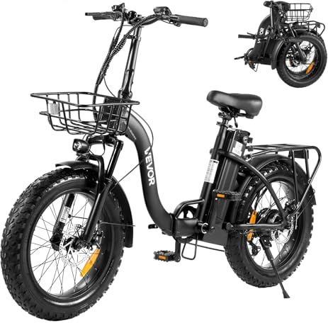 VEVOR Vélo Électrique Pliable Adulte, VAE 250 W, Batterie Amovible 25 Ah, Moteur sans Balais 36 V 25 km/h, Autonomie jusqu'à 70 km, Pneu Pneumatique, Boîte de Vitesses 7 Vitesses, Trajets Quotidiens