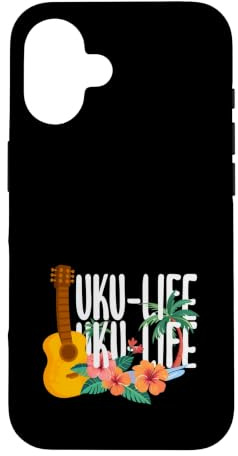 Uku-Life Uku-Life Ukulélé Tropical Motif Palmiers Coque pour iPhone 16