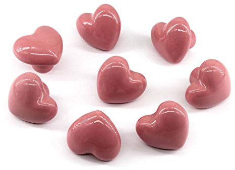 Flomore Rose Poignées et Boutons de tiroir ceramique poignée de Meuble Porte Bouton pour la Chambre des Enfants Pack de 8 (Vient avec des vis)