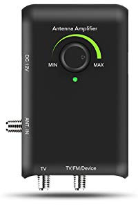 ANTOP HD Smart Boost Antenna Amplifier, HDTV Signal Booster, Amplifier with Dual Outputs for TV and Second Device,Enhances VHF/UHF/FM Reception,Compatible with All Antenna Brands, SBS-602B