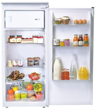 Candy CIO 225 EE/N Frigorifero da incasso con congelatore, porta a traino, 122 cm, 163 litri, frigorifero 147 litri, congelatore 16 litri, 1 cassetto per verdure, 3 ripiani in vetro