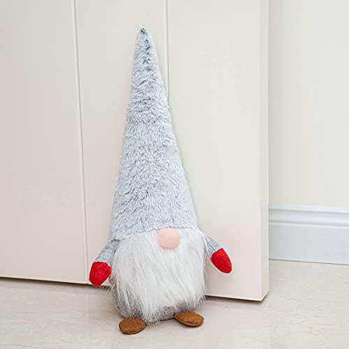 Marwood Cute Door Stopper Decorative Door Stops for Home and Office, Stuffed Fabric Christmas Door Stopper Weighted Interior Doorstop Floor Decorative - Santa Claus with Light Grey Cap 37cm