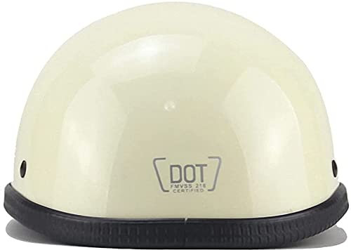 Motorradhelm Retro Halbschalenhelm ECE Zertifizierung Jethelm Mit Schnellverschluss Halbschale Brain-Cap Sturzhelm Herren Damen Mit Sonnenblende Roller Helm 2,L