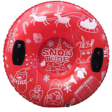 YJZQ Luge Gonflable Tube Siège de Ski Robuste Tube à Neige Sport Hiver Traîneau Pliable Cercle avec poignées pour Enfants et Adultes Dia 94CM Coloré
