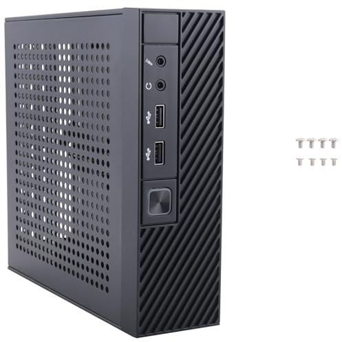 Spactz M06 Mini ITX Boîtier de bureau, noir, acier, mini tour, noir