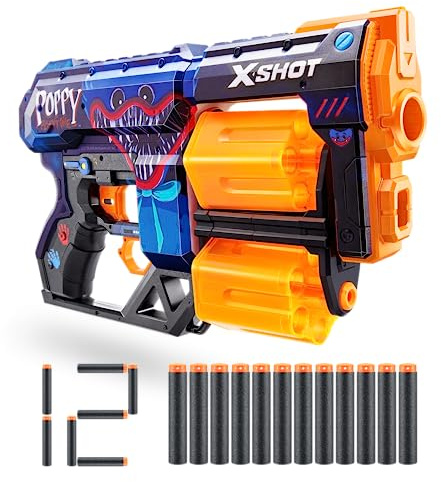 X-Shot Skins Dread, Poppy, 12 Darts, Toy Foam Dart Blaster
