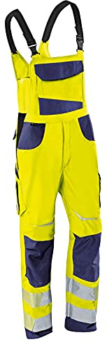 KÜBLER Workwear | KÜBLER REFLECTIQ Arbeitslatzhose PSA 2 | warngelb/dunkelblau | Größe 114