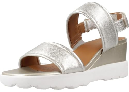 Geox Sandalo da donna D SPHERICA EC6 A Wedge, LT Gold, 37 EU, Lt Gold., 37 EU