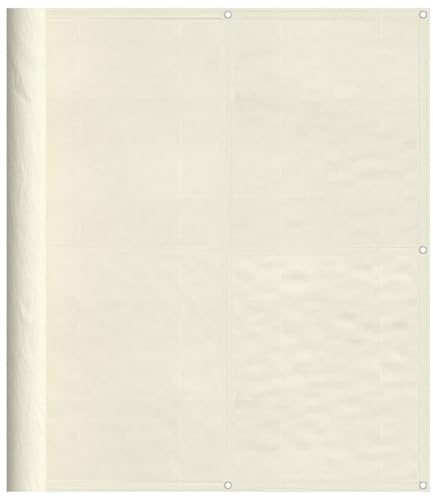 vidaXL Balkon Sichtschutz, Balkonbespannung mit Ösen Seil, Wasserfeste Balkonabdeckung, Balkonverkleidung für Balkon Terrasse, 120x800cm Creme 100% Polyester-Oxford
