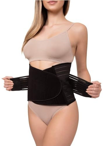 Channo Cinturón Reductor de Abdomen para Mujer, Faja de Compresión Ajustable y Cómoda (Pack de 1 Negro L/XL)
