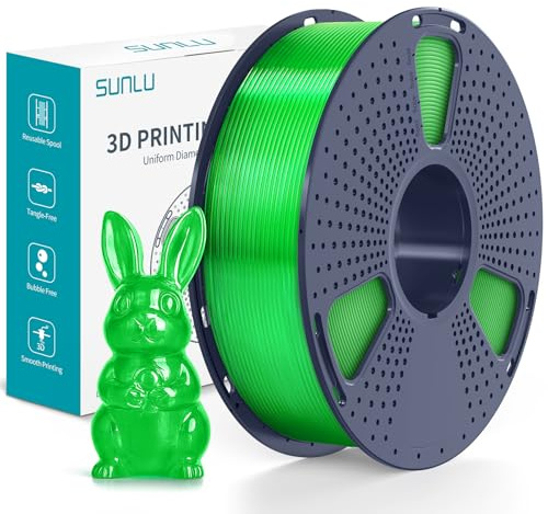 SUNLU PVB Filament 1,75mm, 3D Druckerfilament, IPA-Alkoholpolitur für ein Glasähnliches Finish, Glatte Textur, 3D Druckfilament PVB Passend für die Meisten FDM 3D, 1kg Spule, Transparentes Grün