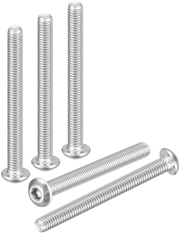 DTGN M3-0,5 x 30 mm sexkantsskruvar med linshuvud – 100-pack – bra för racercykel, bil, motorcykel – 304 vitbelagd rostfritt stål – sexkantiga drivelement