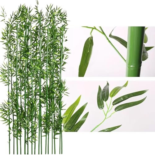 SAFWELAU Pantalla de plástico Planta Bambu Artificial Paquete de 5 a 100 Árbol de bambú simulado, Plantas de imitación para paisajismo, Pantalla de privacidad para valla de jardín, 200 180 150 100 cen