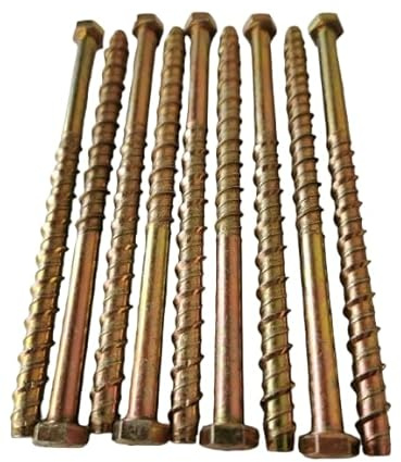 AF4F M8 x 100mm Concrete Self Tapping Masonry Bolt Anchor Screw (10 Pack) 13mm Hexagonal Head fix to Masonry, Brick, Marble, Stone etc
