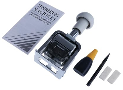 MagiDeal Machine à numéroter automatique, tampons en fer, kits d'impression, numéroteur automatique à sauts pour billets et numéros de date, 7 Chiffres