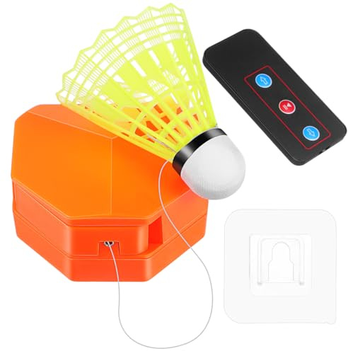 Toyvian Badminton Trainer Self Practice Aid Electric Badminton Rebound Trainer with Remote Control Nylon Shuttlecock Adhesive Elastic Cord Portable Indoor Outdoor Solo Practice Set
