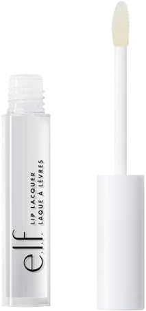 e.l.f. Lip Lacquer, Nourishing, Non-Sticky Ultra-Shine Lip Gloss With Sheer Color, Infused With Vitamins A & E, Vegan & Cruelty-Free, Clear